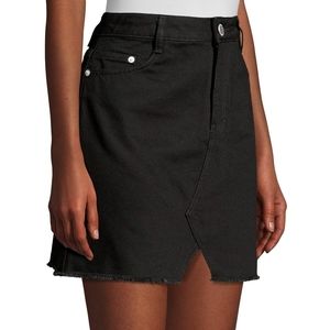Maje Denim Black Raw Hem Mini Jean Skirt Womens Sz XS or 24